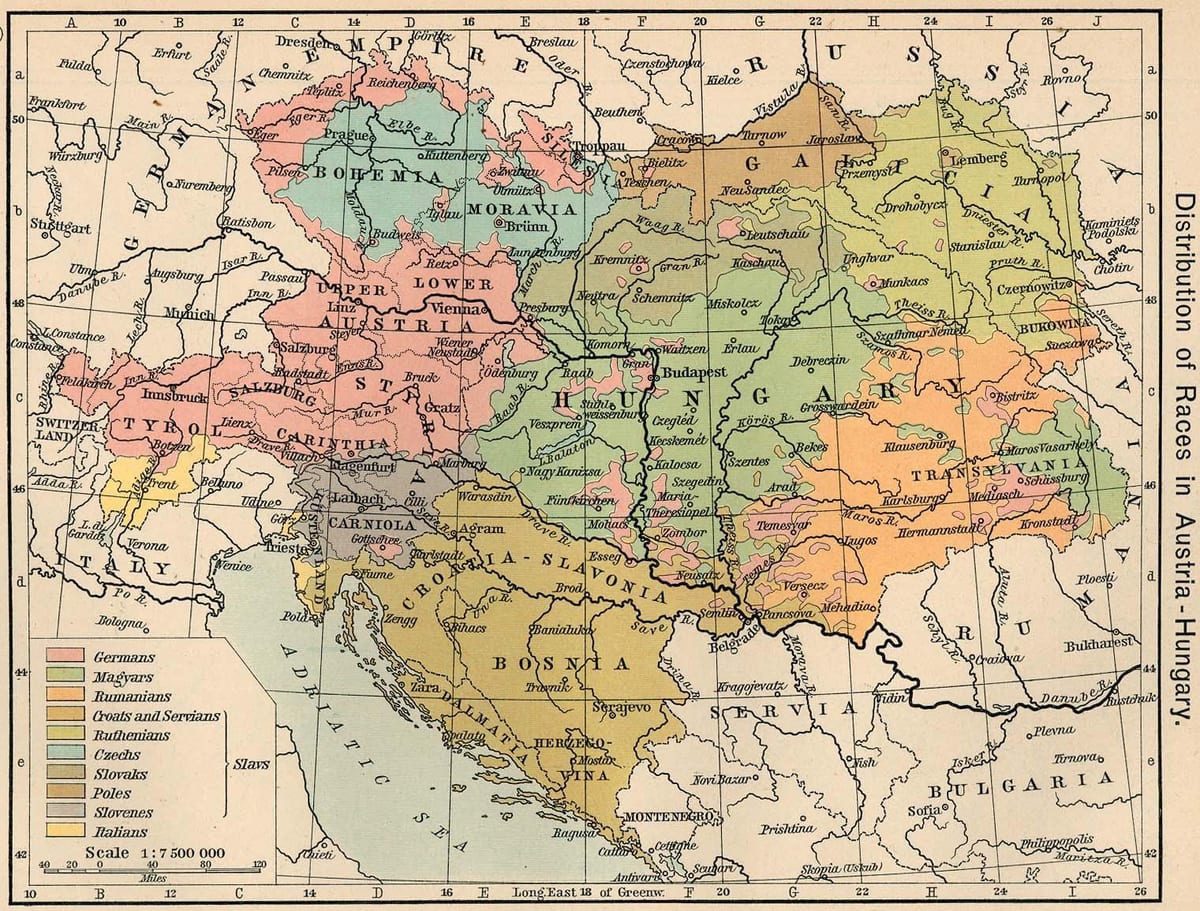 Австрия Венгрия карта 1900