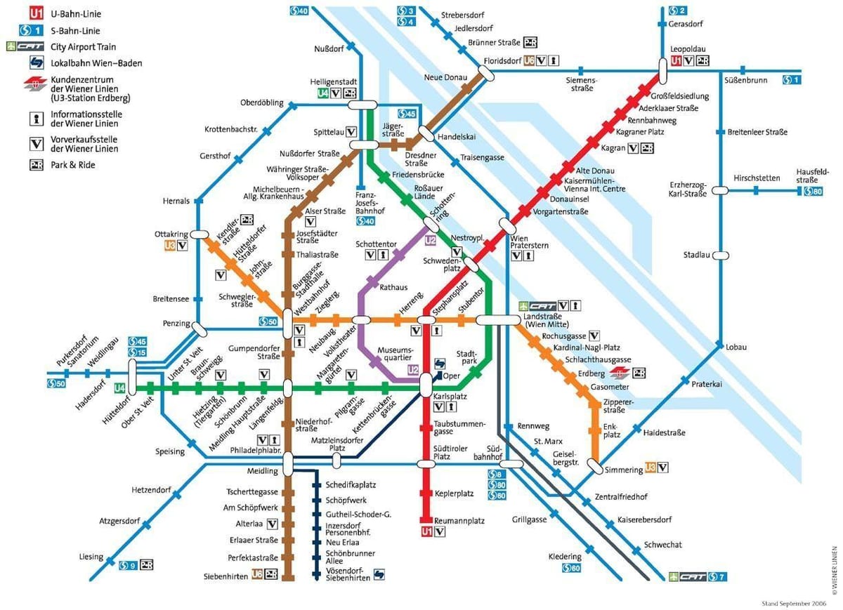 Вена Австрия карта метро 