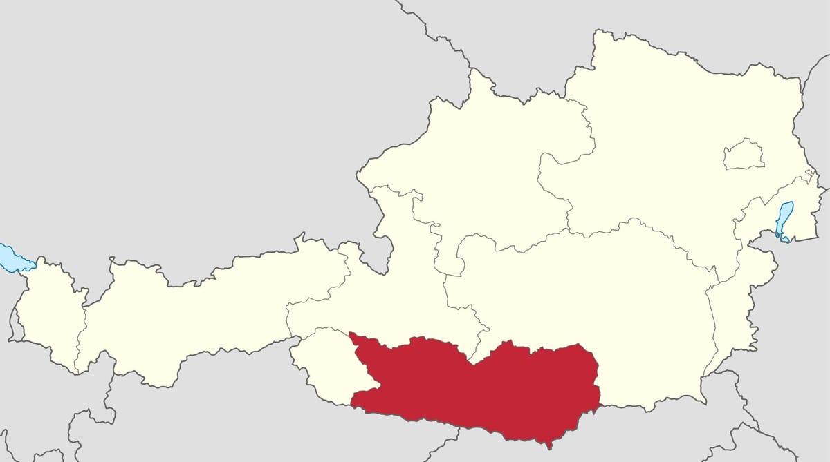 карта каринтии Австрия 