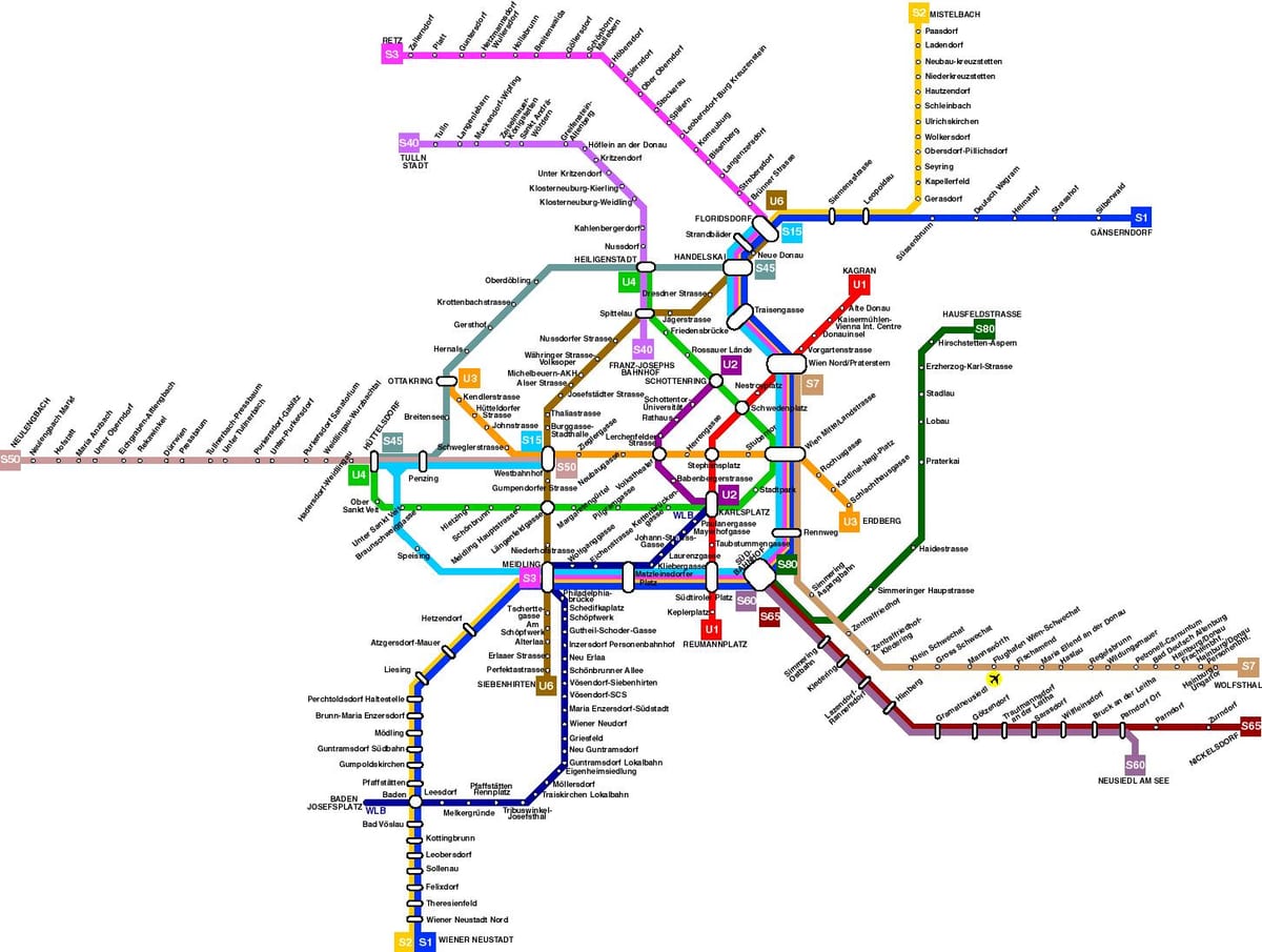 Австрия карта метро 