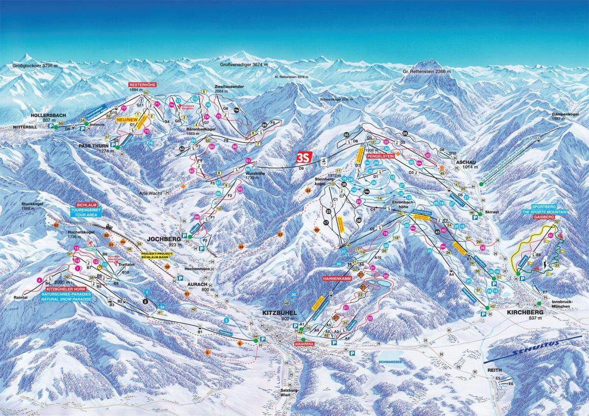 Австрия горнолыжные карте
