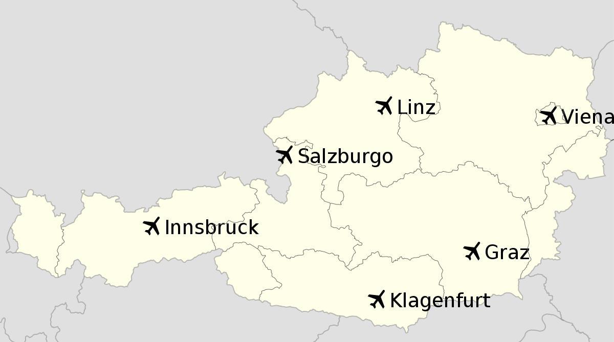 аэропорты Австрии на карте
