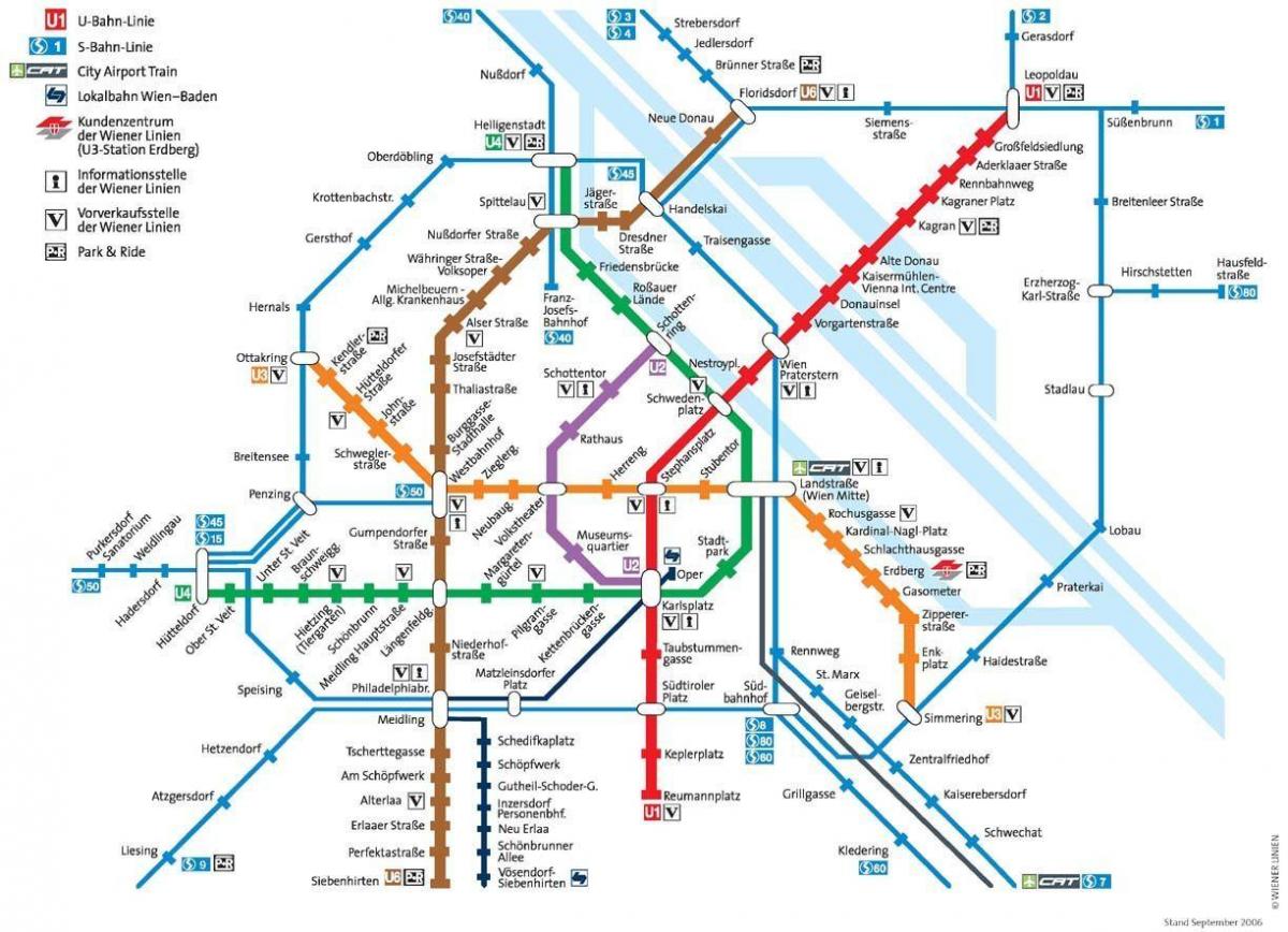 Вена Австрия карта метро 