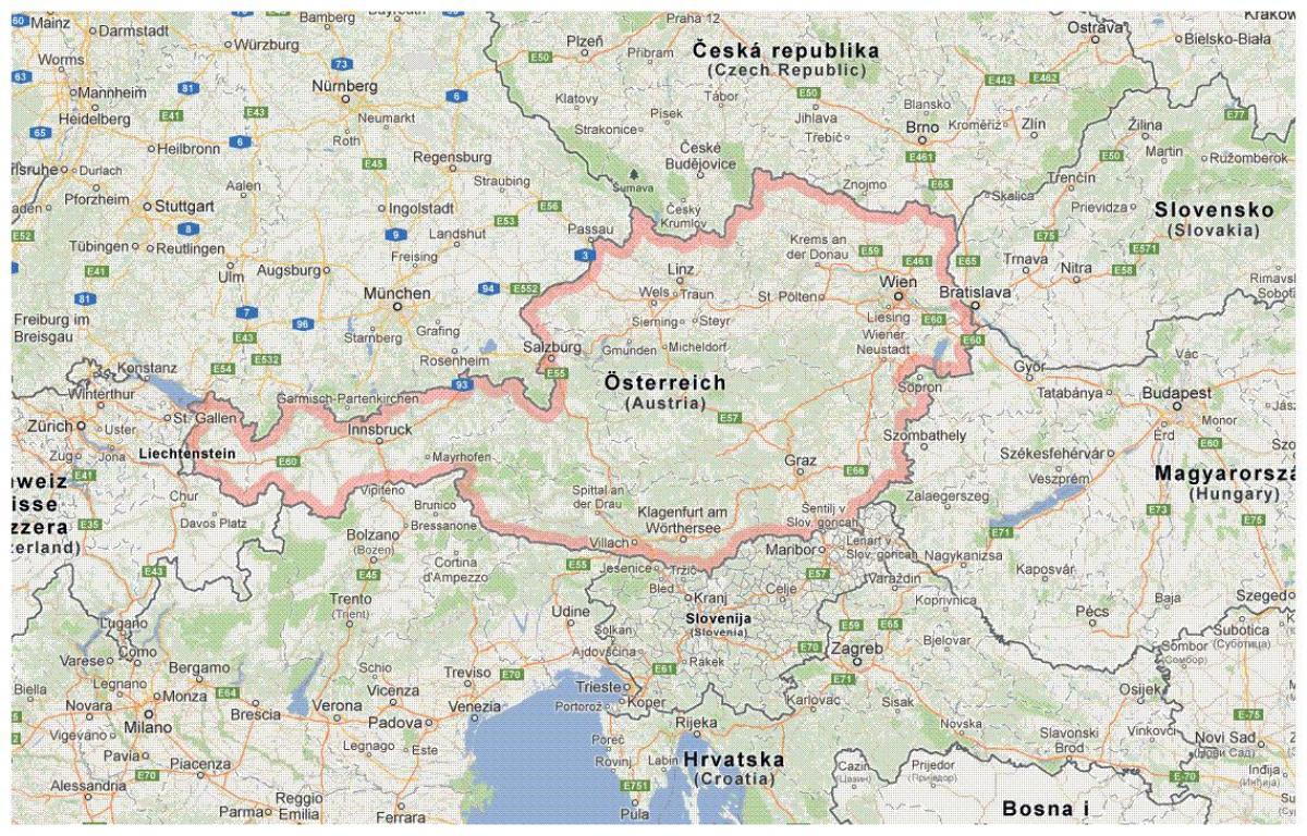 австрийской границы карте