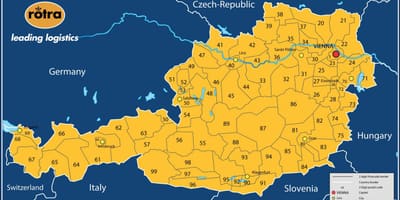 Карта Австрии Почтовый индекс 