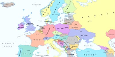 На карте Европы в Австрии