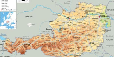 Горы Австрии на карте