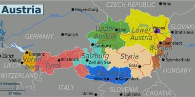 Карта Австрии