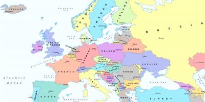 На карте Европы в Австрии